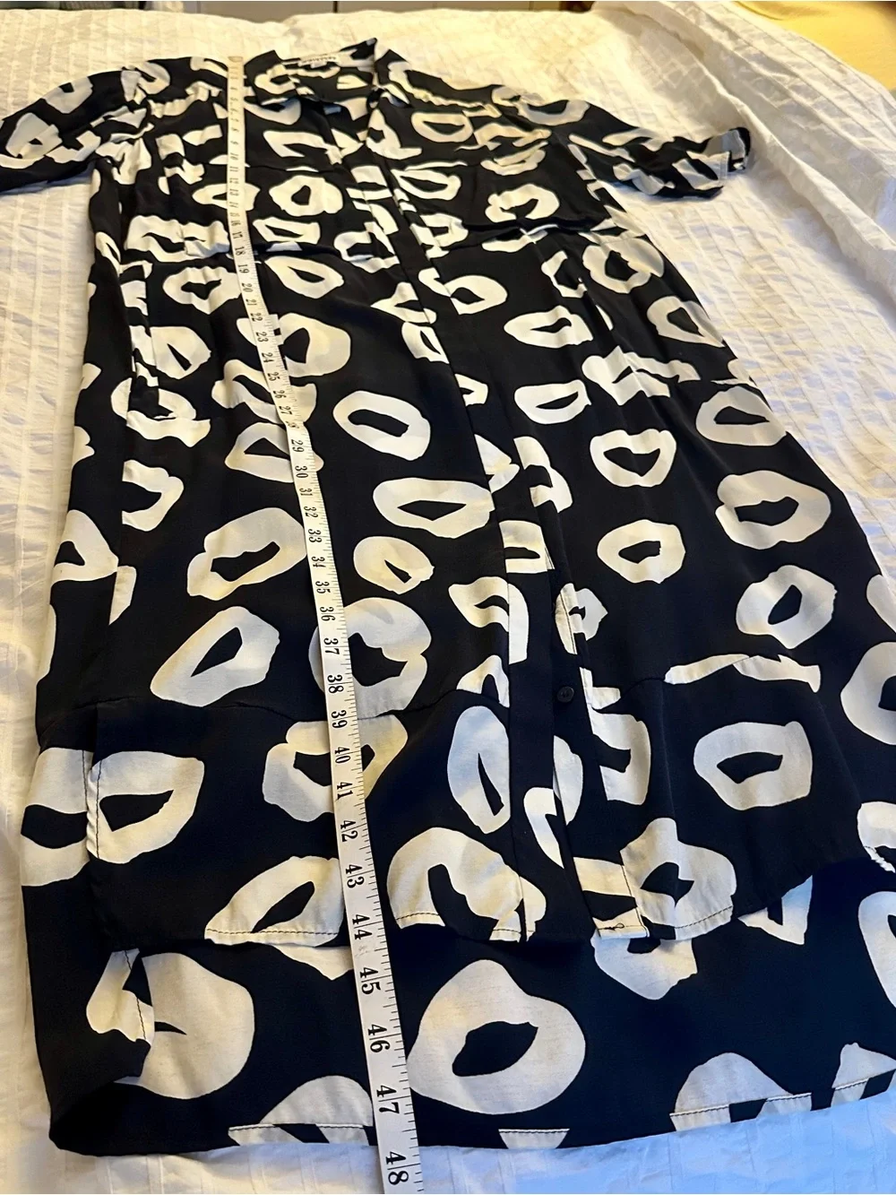 NWOT WHISTLES Black & White Marisa Loop Print Shirt Dress Abstract Contemporary